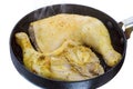 Two chicken legs on a hot pan Royalty Free Stock Photo