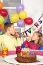 Two children at birthday party