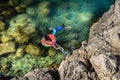 Two children swimming at The Medes Islands archipelago is part of the MontgrÃÂ­, Medes Islands Estartit, C