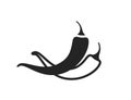 Two chili peppers icon. spice, vegetable and agriculture symbol. isolated vector image