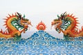 Two chinese dragon statue Royalty Free Stock Photo