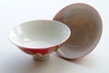 Two Chinese porcelain bowls for the tea ceremony Royalty Free Stock Photo