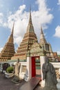 Statues and chedis at the Wat Pho temple in Bangkok