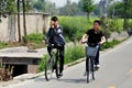 Pengzhou, China: Chinese Teenagers Riding Bicycles
