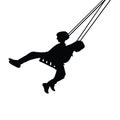 Two children swinging body silhouette vector Royalty Free Stock Photo