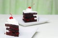 Two Chocolate black Forest cake with cherries