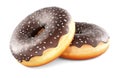 Two chocolate donuts, 3D rendering Royalty Free Stock Photo