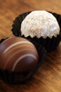 Two chocolate truffles Royalty Free Stock Photo