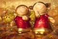 Two Christmas angels Royalty Free Stock Photo