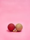 Two christmas balls ornaments isolated Royalty Free Stock Photo