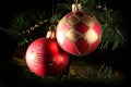 Two christmas baubles Royalty Free Stock Photo