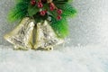 Two Christmas bells decoration background Royalty Free Stock Photo