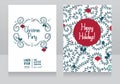 Two christmas cards, beautiful holly design