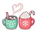 Two Christmas drink cups