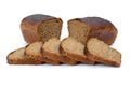Two chunks of rye bread with anise and some slices Royalty Free Stock Photo