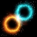 Two circle plasma, fire and ice Royalty Free Stock Photo