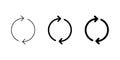 Two circular arrows icon set. Rotation and synchronization symbol Royalty Free Stock Photo