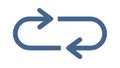 Two circular arrows refresh reload symbol icon , vector design Generative AI Royalty Free Stock Photo