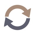 Two Circular Arrows Repeating Cycle Symbol Concept Graphic Design Royalty Free Stock Photo