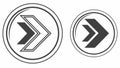 Two circular forward buttons, navigation media player and skip icon graphic vector design Generative AI
