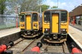 Two Class 153 diesel trains at Lancaster station