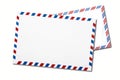 Two classic air mail envelope isolated Royalty Free Stock Photo