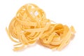 Two Classic Italian Raw Egg Fettuccine - Isolated on White Background