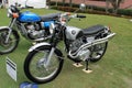 Two classic japanese motorcycles lined up Royalty Free Stock Photo