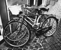 Two classic vintage retro city bicycles