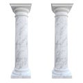 Two classical fluted marble columns, elegant architectural elements on transparent Royalty Free Stock Photo