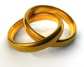 Two classical golden wedding rings Royalty Free Stock Photo