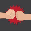 Two clenched fists in air punching Royalty Free Stock Photo