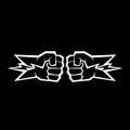Two clenched fists bumping. Conflict, protest, brotherhood or clash concept vector illustration Royalty Free Stock Photo
