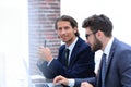 Two clerks working at the Desk Royalty Free Stock Photo