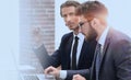 Two clerks working at the Desk Royalty Free Stock Photo