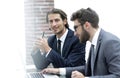 Two clerks working at the Desk Royalty Free Stock Photo