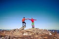 Two climbers on top. Royalty Free Stock Photo