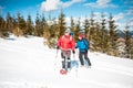 Two climbers are in the mountains. Royalty Free Stock Photo