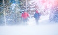 Two climbers during a Blizzard.