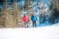 Two climbers are in the mountains. Royalty Free Stock Photo