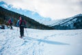 Two climbers are in the mountains. Royalty Free Stock Photo