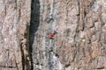 Two climbers in a rock face at El Chalten, Argentina Royalty Free Stock Photo