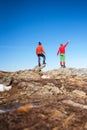 Two climbers on top. Royalty Free Stock Photo