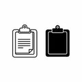 Clipboard Icon Set - Outline and Solid Royalty Free Stock Photo