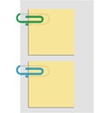 Two clips and post it Royalty Free Stock Photo