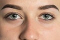 Two closed eyes perfect eye brows Royalty Free Stock Photo