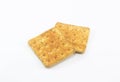 two closeup biscuit with abon flavor Royalty Free Stock Photo