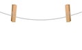 Two Clothespins On Clothesline Rope Royalty Free Stock Photo
