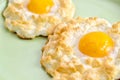 Two cloud eggs on a plate