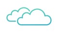 Two cloud icon, representing cloud computing and storage, vector design Generative AI Royalty Free Stock Photo